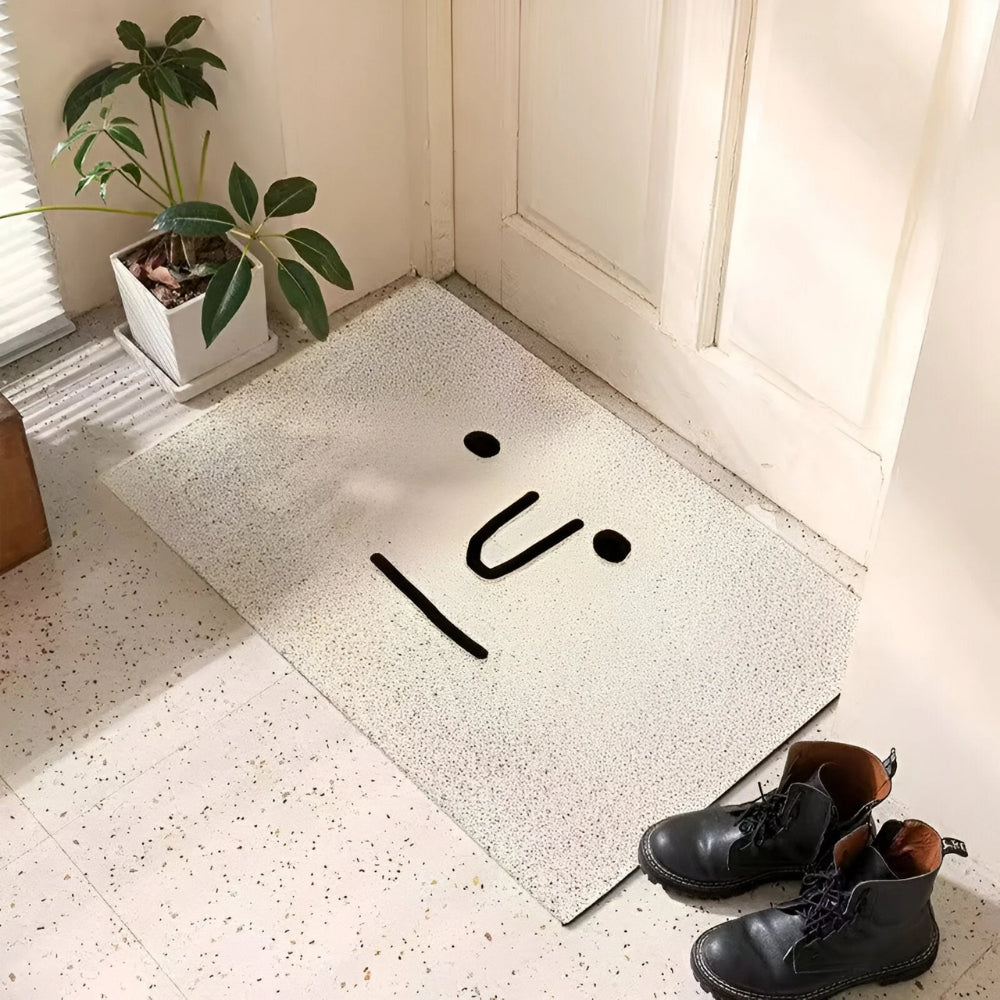 Cheerful Smiley Face Welcome Mat - Non-Slip Entrance Rug for Indoor & Outdoor