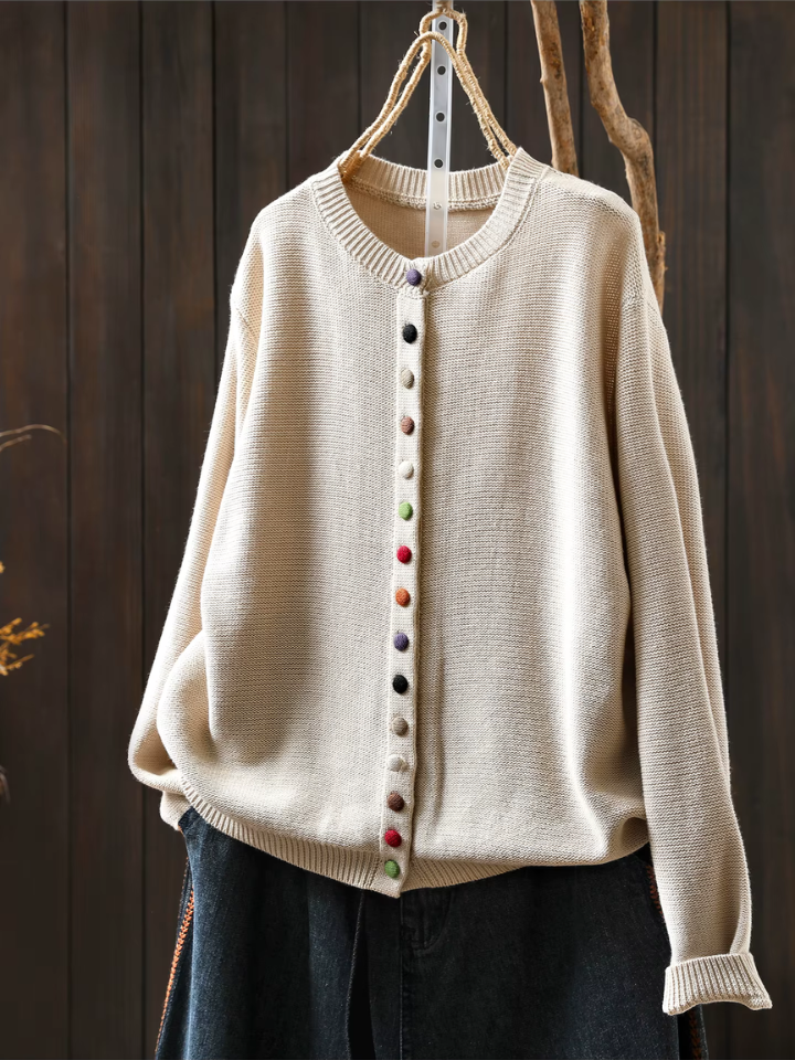 Solène | Women's Relaxed Fit Button-Up Cardigan — Everyday Knit Layer in 6 Colors S–3XL | Westmere