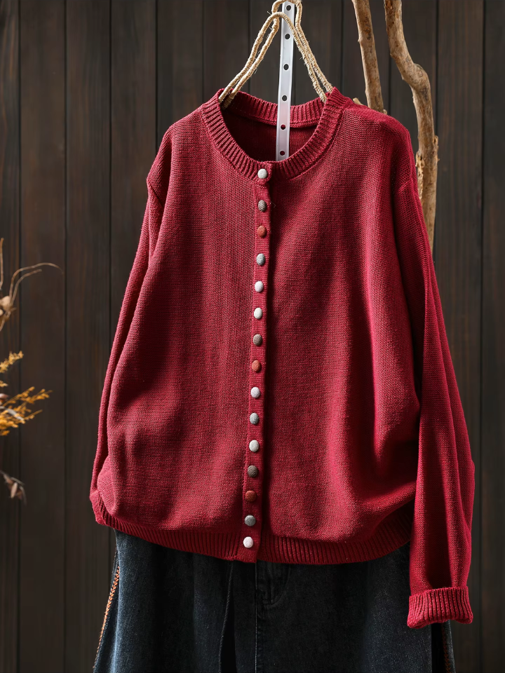Solène | Women's Relaxed Fit Button-Up Cardigan — Everyday Knit Layer in 6 Colors S–3XL | Westmere