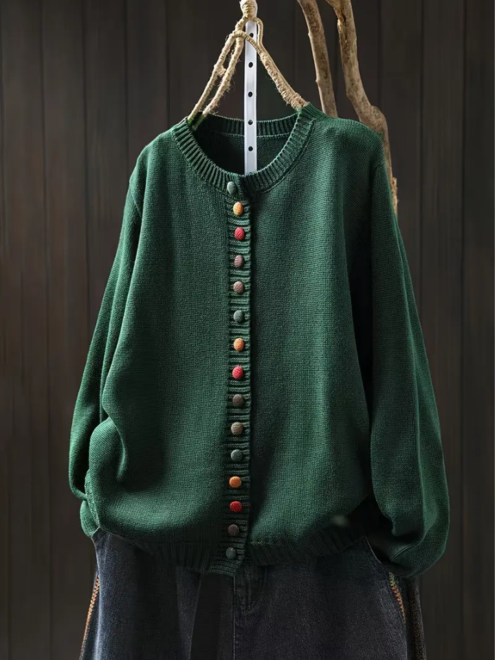 Solène | Women's Relaxed Fit Button-Up Cardigan — Everyday Knit Layer in 6 Colors S–3XL | Westmere