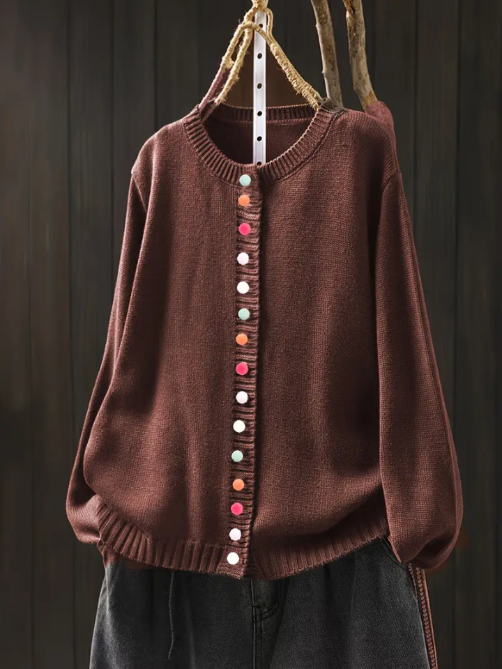 Solène | Women's Relaxed Fit Button-Up Cardigan — Everyday Knit Layer in 6 Colors S–3XL | Westmere