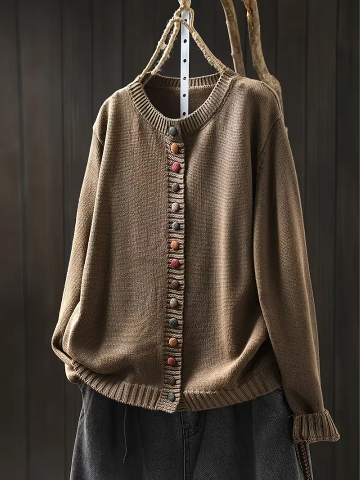 Solène | Women's Relaxed Fit Button-Up Cardigan — Everyday Knit Layer in 6 Colors S–3XL | Westmere
