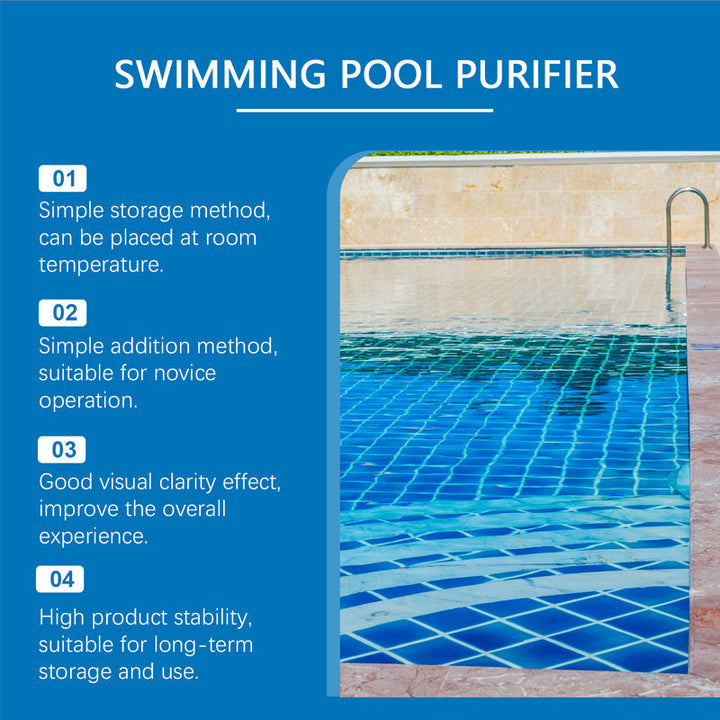 Pool Maintenance Liquid 100 ml Chlorine-Free for Crystal Clear Water and Algae Control | Suitable for Inflatable Pool Jacuzzi Hot Tub Bubble Bath | Sansoti