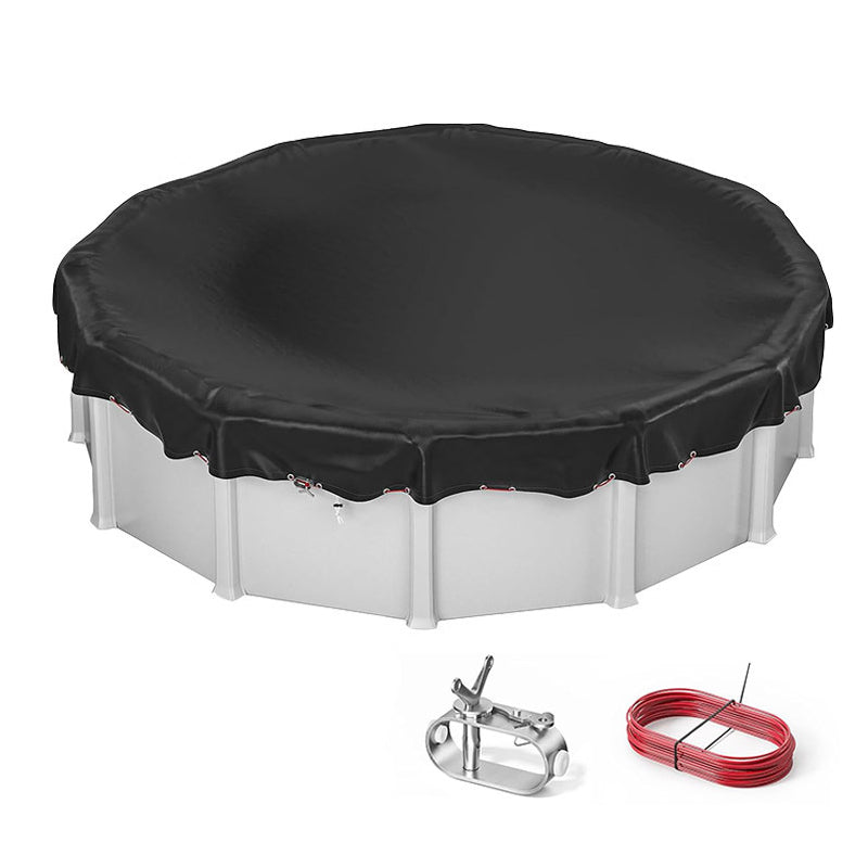 Heavy-Duty Round Pool Cover with Ratchet System – 210D Oxford Waterproof & UV-Resistant
