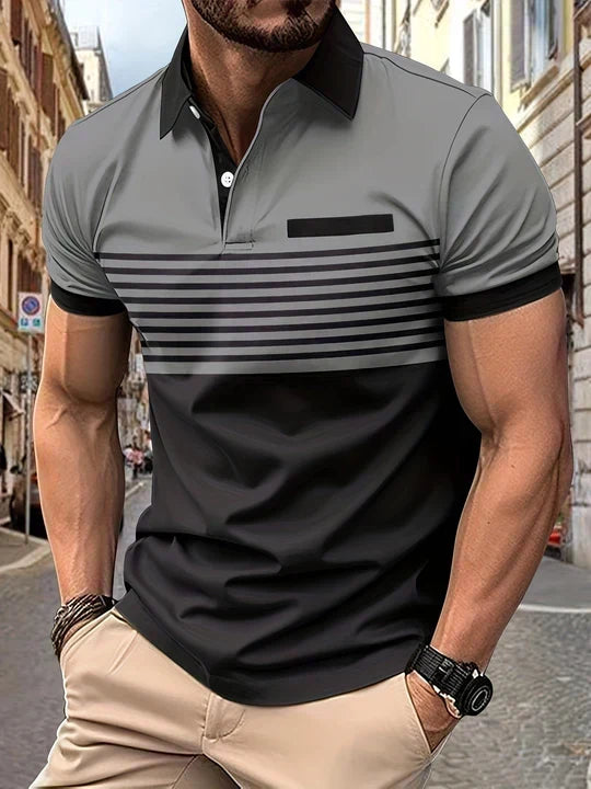 Classic Striped Summer Polo Shirt for Men