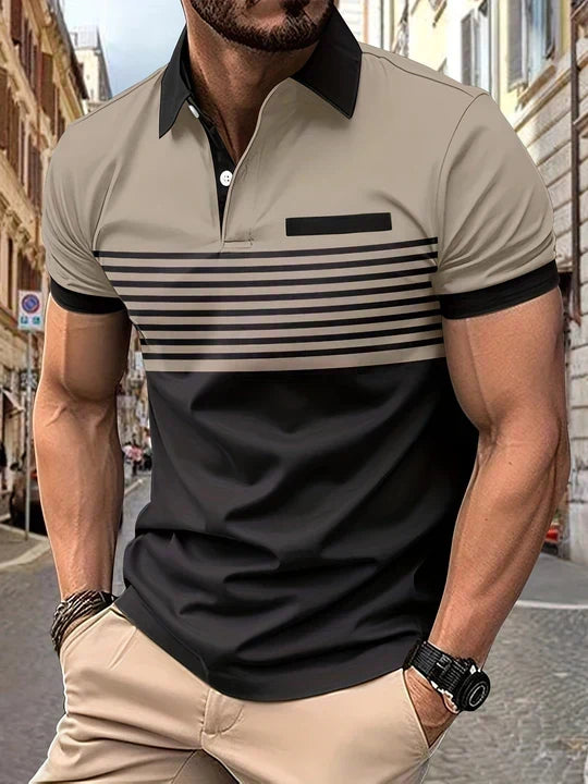 Classic Striped Summer Polo Shirt for Men