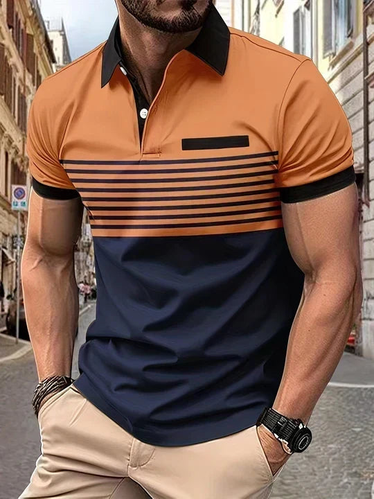 Classic Striped Summer Polo Shirt for Men
