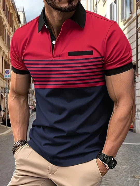 Classic Striped Summer Polo Shirt for Men