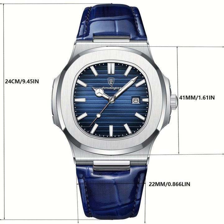 Classic Steel Precision Quartz Wristwatch for Men