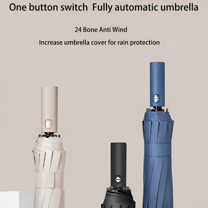 All-Weather Auto-Open Compact Umbrella with UV Protection