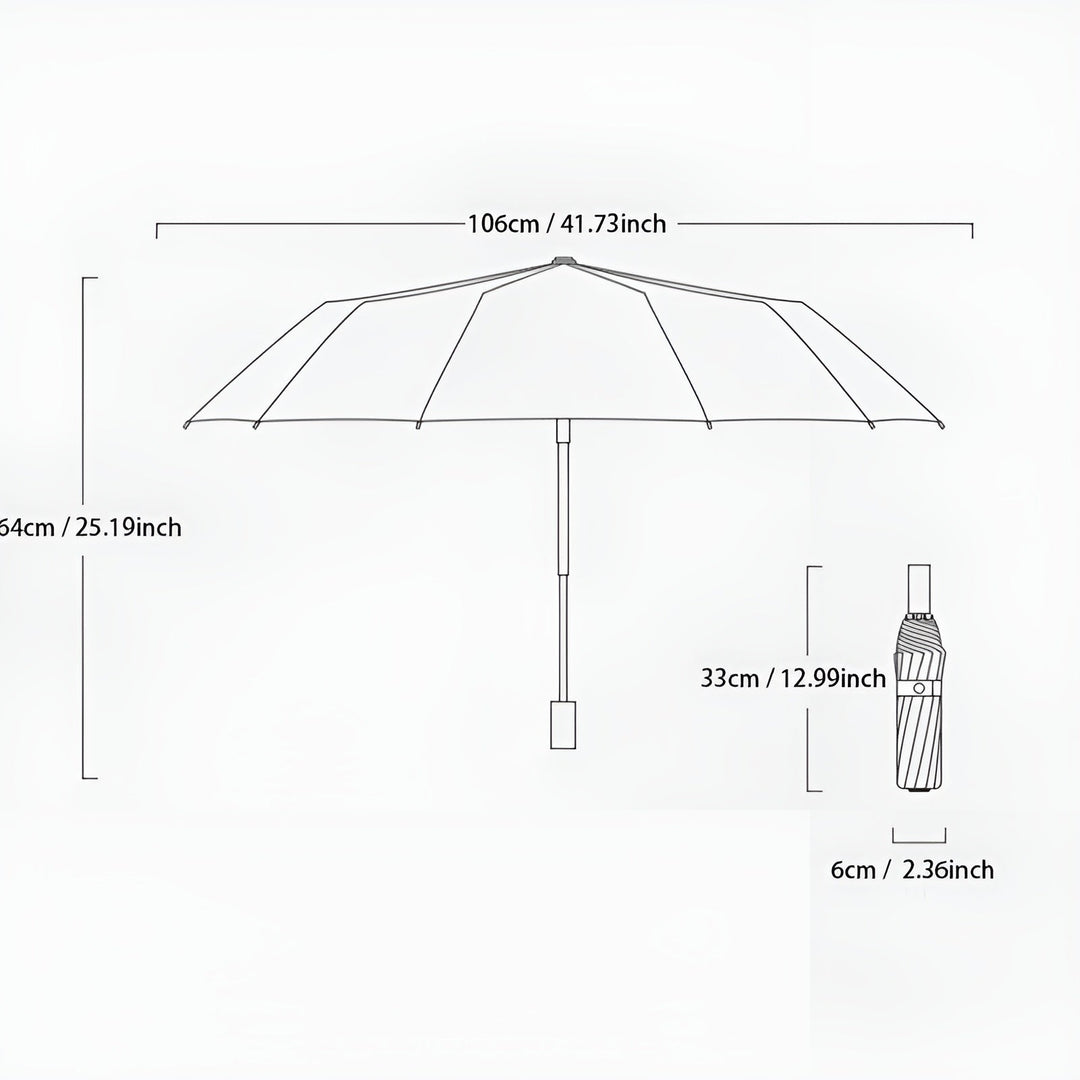 All-Weather Auto-Open Compact Umbrella with UV Protection