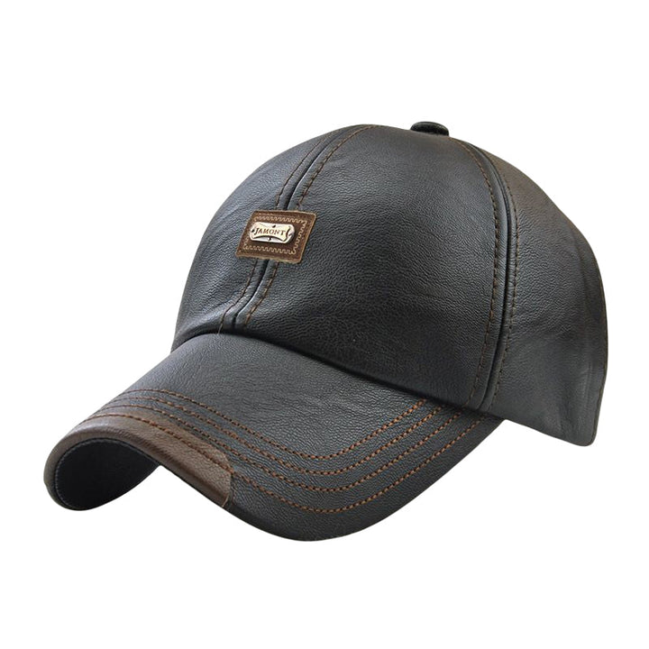 Unisex PU Leather Cap – Adjustable and Insulated