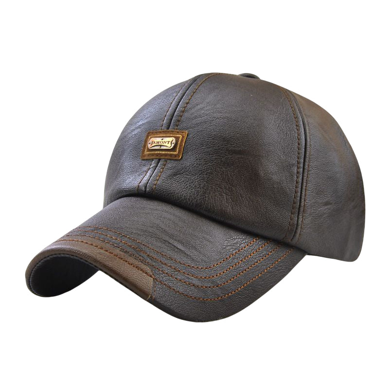 Unisex PU Leather Cap – Adjustable and Insulated