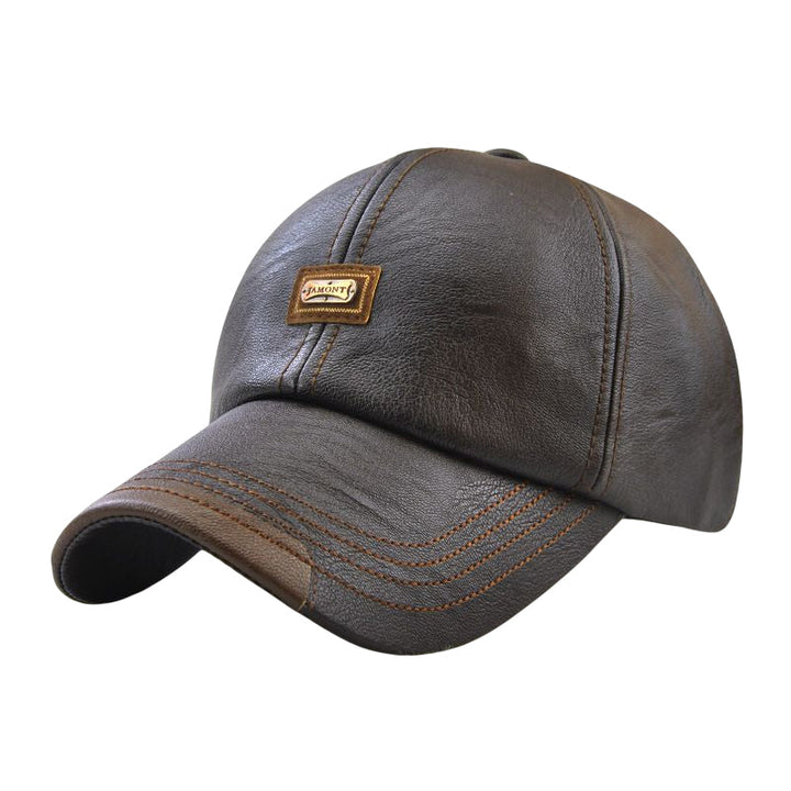 Unisex PU Leather Cap – Adjustable and Insulated