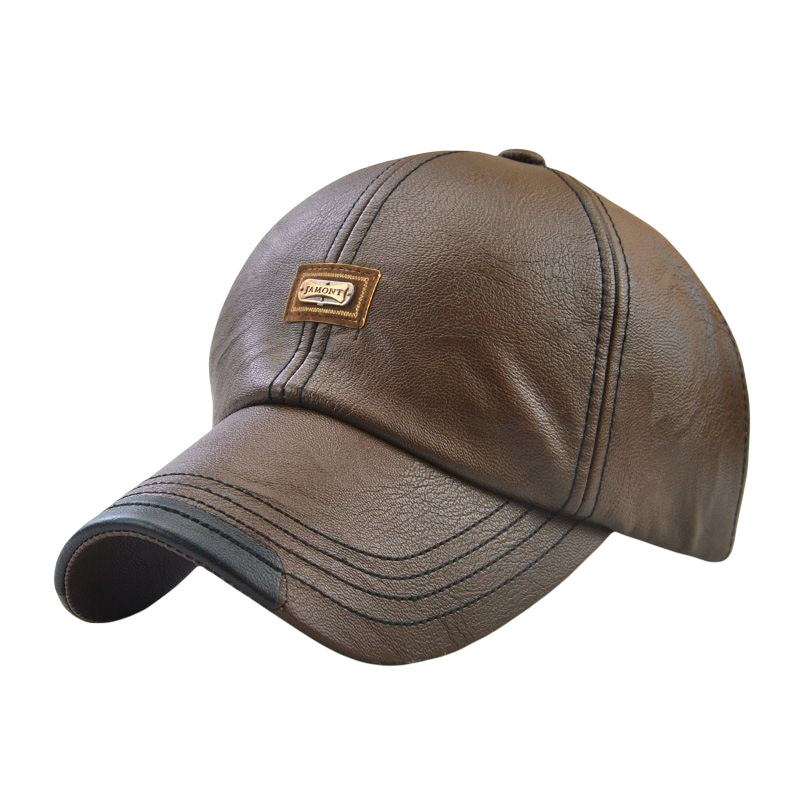 Unisex PU Leather Cap – Adjustable and Insulated
