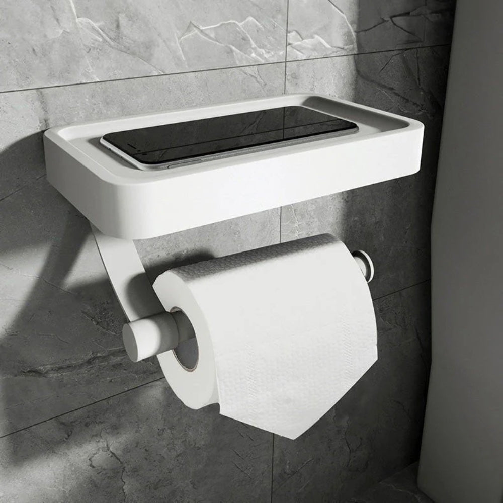 Minimalist Aluminum Bathroom Shelf Organizer - Drill-Free Wall Mount
