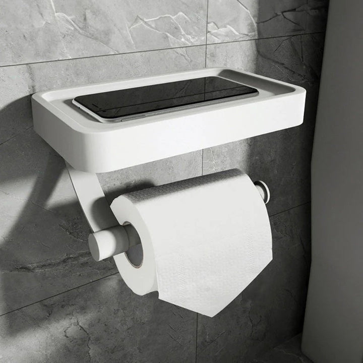 Minimalist Aluminum Bathroom Shelf Organizer - Drill-Free Wall Mount