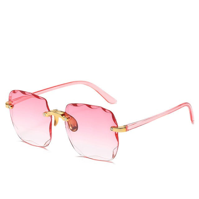 Square Rimless UV400 Sunglasses – Vintage Style, Lightweight Design