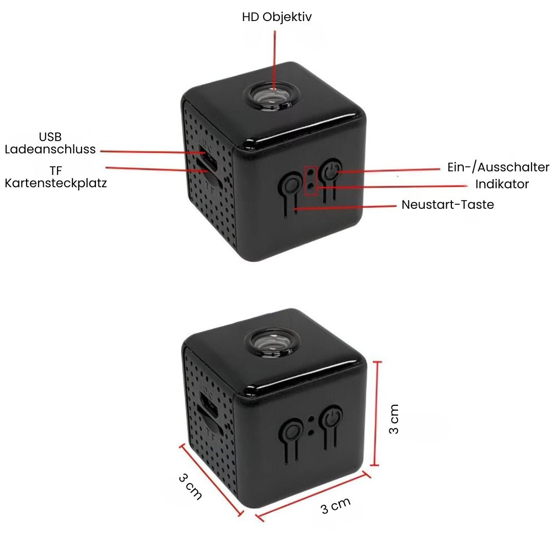 Surveillance Camera for Outdoor and Indoor Use | Mini WLAN Camera with Live Streaming to Mobile | Wireless & Compact | MiniGuard