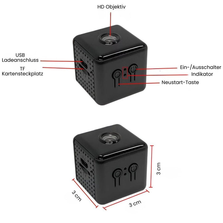 Surveillance Camera for Outdoor and Indoor Use | Mini WLAN Camera with Live Streaming to Mobile | Wireless & Compact | MiniGuard