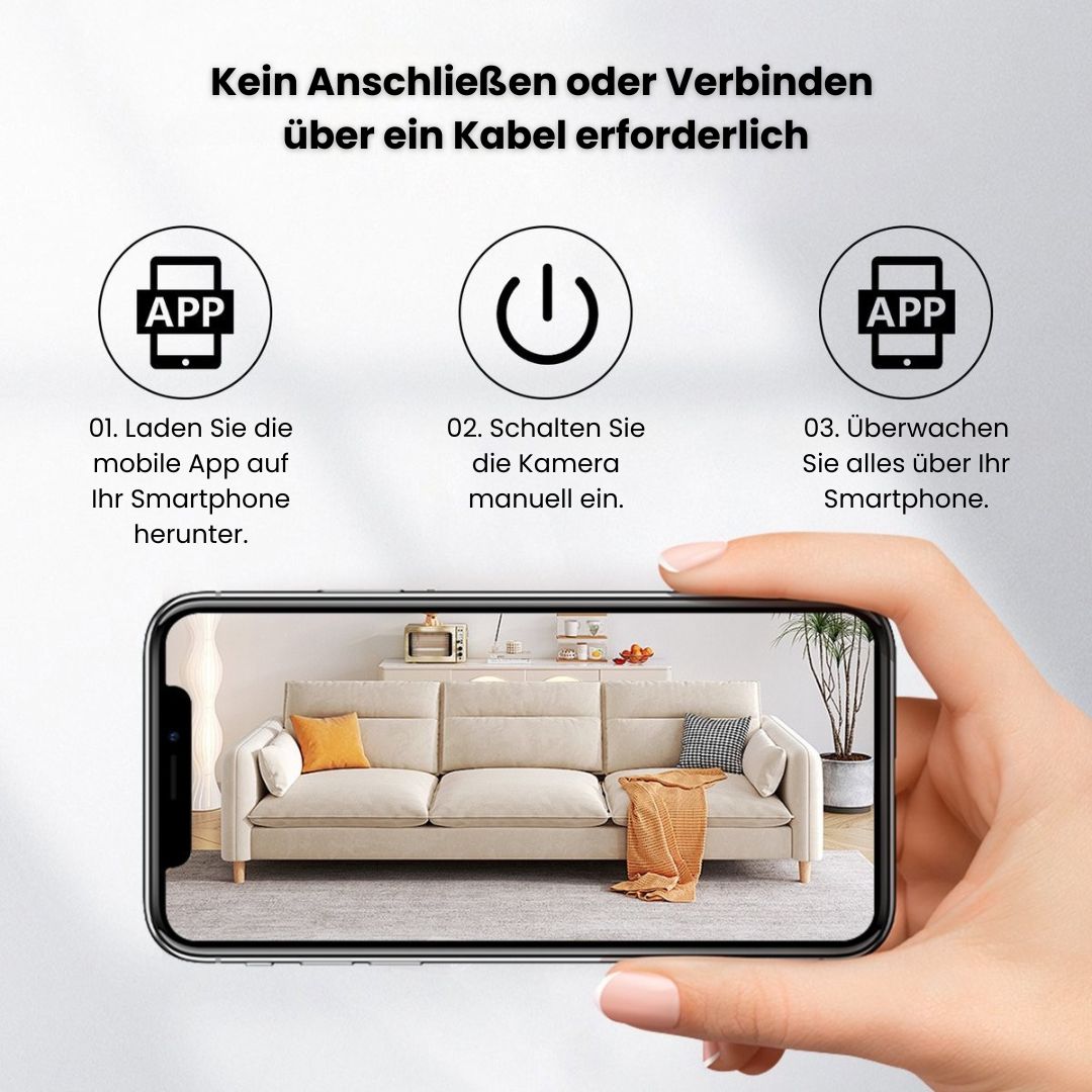 Surveillance Camera for Outdoor and Indoor Use | Mini WLAN Camera with Live Streaming to Mobile | Wireless & Compact | MiniGuard