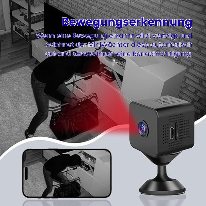 Surveillance Camera for Outdoor and Indoor Use | Mini WLAN Camera with Live Streaming to Mobile | Wireless & Compact | MiniGuard