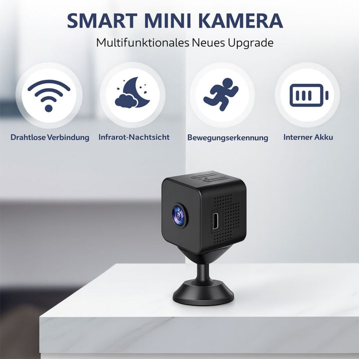 Surveillance Camera for Outdoor and Indoor Use | Mini WLAN Camera with Live Streaming to Mobile | Wireless & Compact | MiniGuard