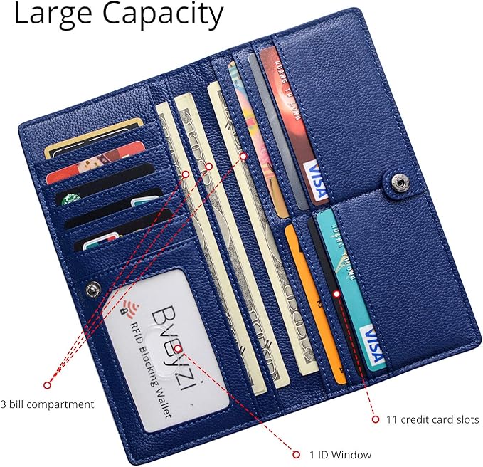 Slim RFID-Blocking Leather Bifold Card Wallet – Premium Protection & Style