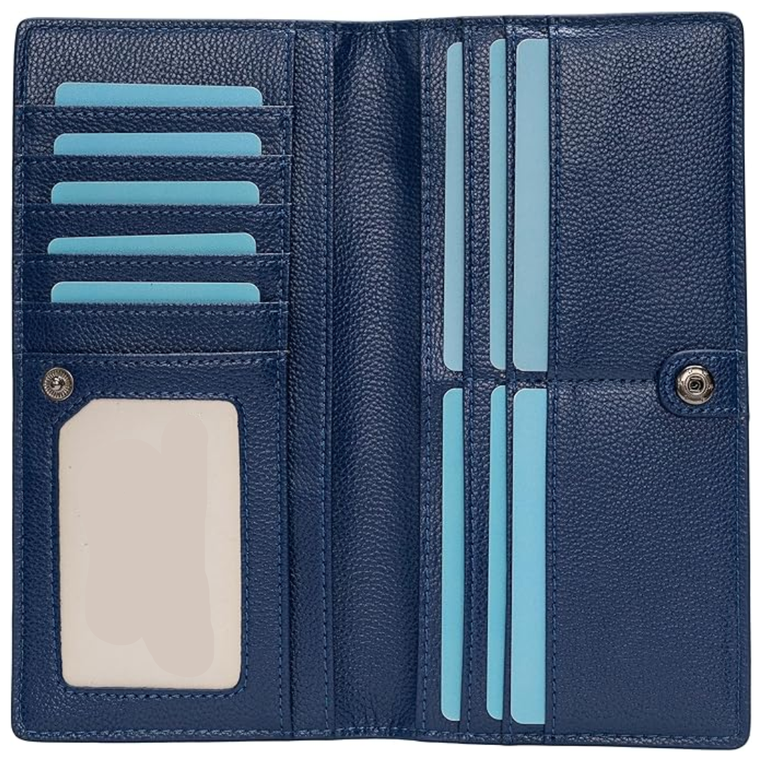 Slim RFID-Blocking Leather Bifold Card Wallet – Premium Protection & Style