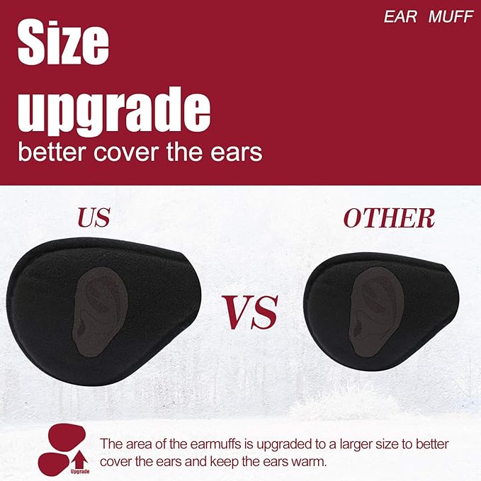 Polar Fleece Foldable Ear Warmers - Unisex Winter Ear Protection