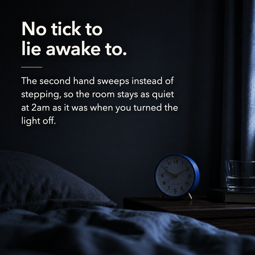 Silent Sweep Bedside Alarm Clock with Warm Night Light
