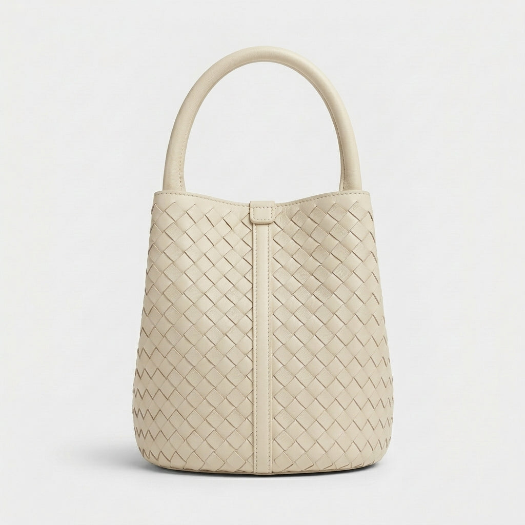 Wren – Woven Sheepskin Leather Shoulder Bucket Bag