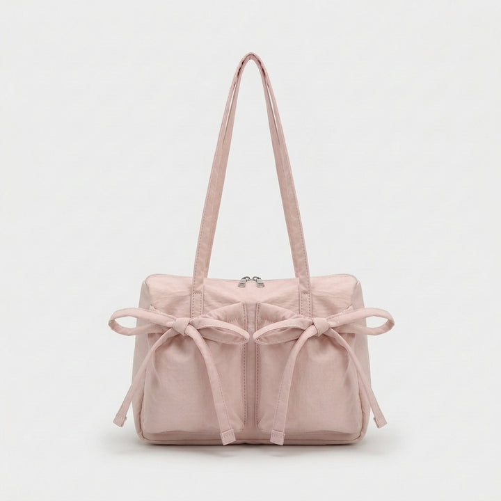 Bowie – Women's Nylon Tote Bag with Bow Detail
