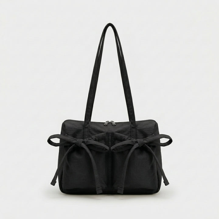 Bowie – Women's Nylon Tote Bag with Bow Detail