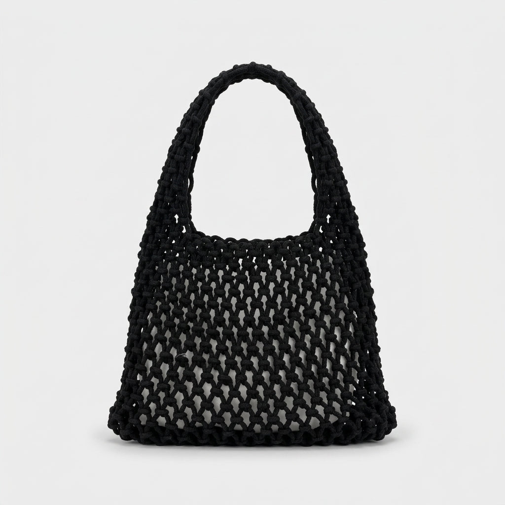 Kaia – Macrame Crochet Handbag with Drawstring Lining