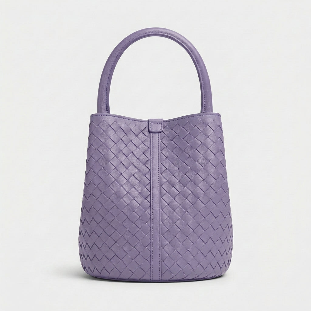 Wren – Woven Sheepskin Leather Shoulder Bucket Bag