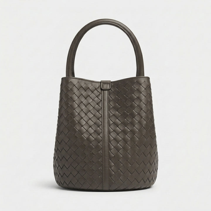 Wren – Woven Sheepskin Leather Shoulder Bucket Bag