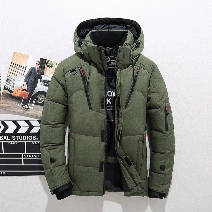 Premium Hooded Quilted Puffer Jacket with Multiple Zip Pockets