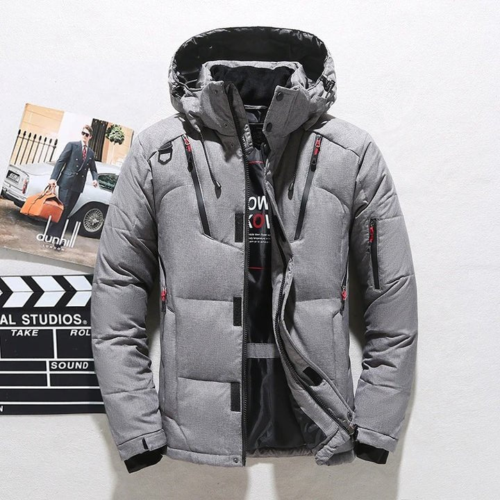 Premium Hooded Quilted Puffer Jacket with Multiple Zip Pockets