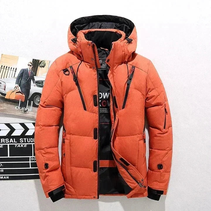Premium Hooded Quilted Puffer Jacket with Multiple Zip Pockets
