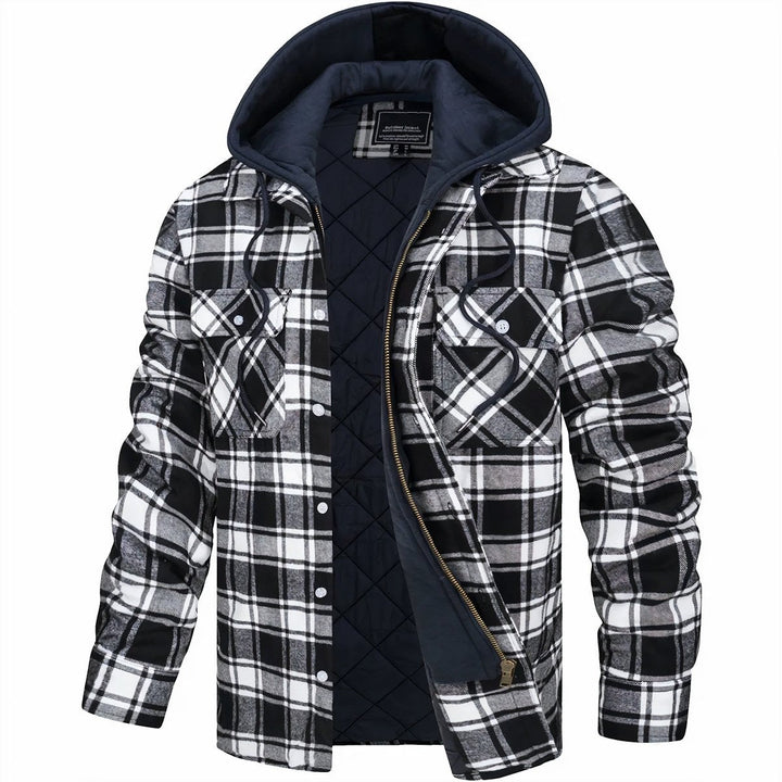 Highland Plaid Hooded Zip Jacket for Men