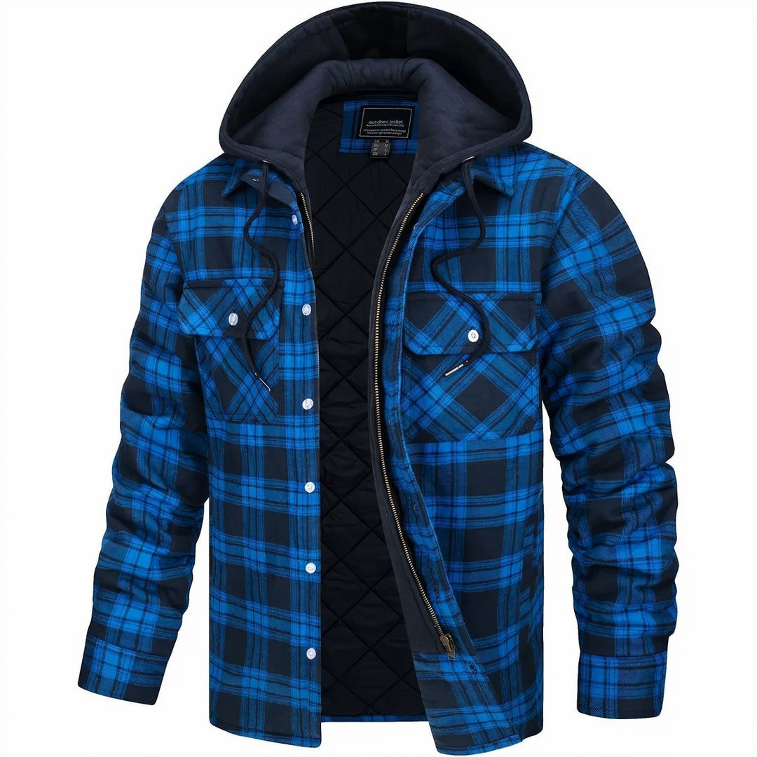 Highland Plaid Hooded Zip Jacket for Men