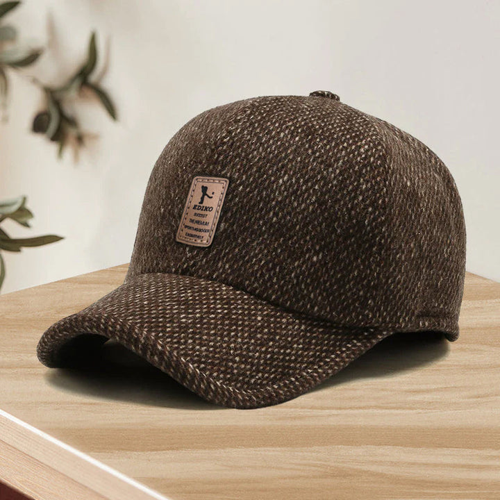 Warm winter cap for men with ear flaps
