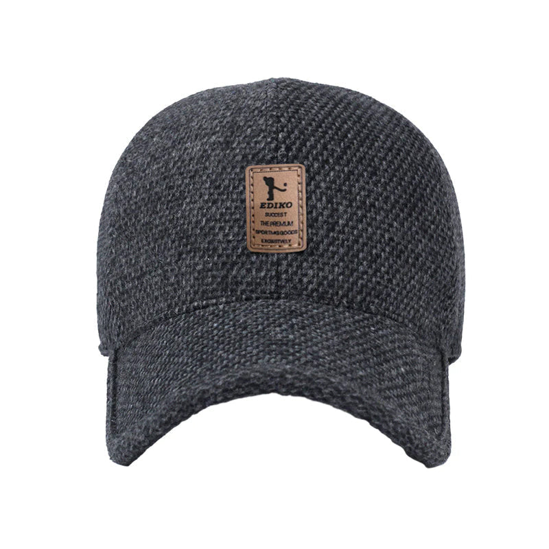 Warm winter cap for men with ear flaps