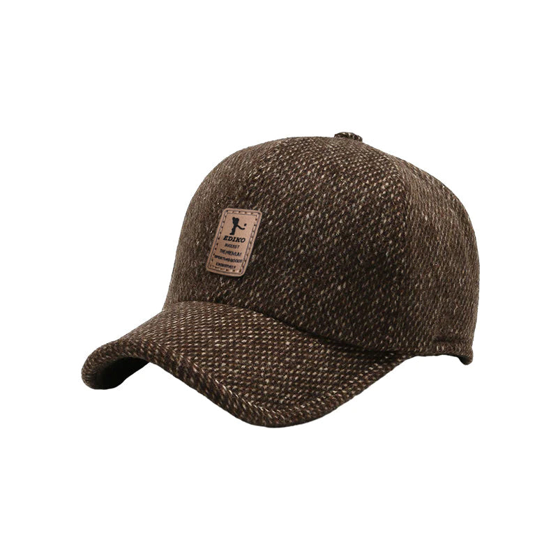 Warm winter cap for men with ear flaps
