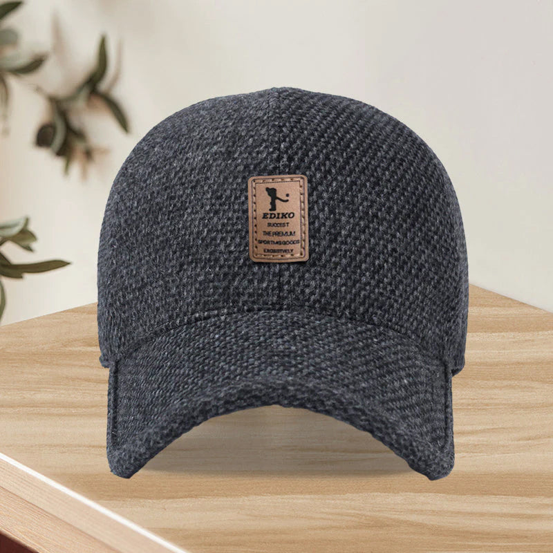 Warm winter cap for men with ear flaps