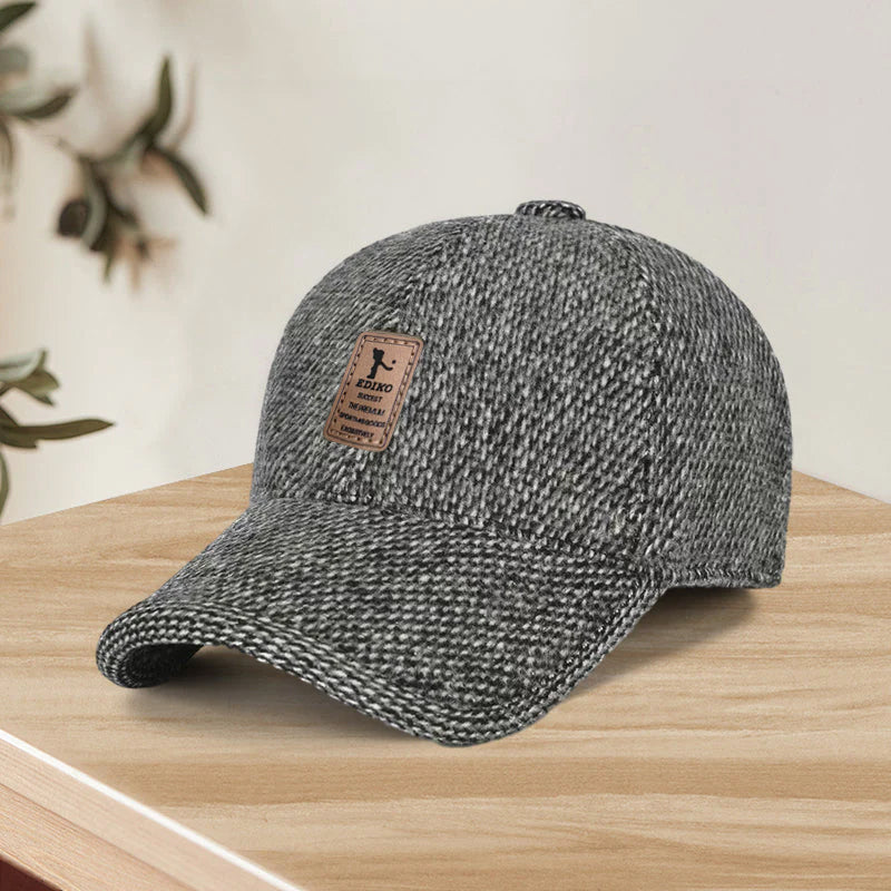 Warm winter cap for men with ear flaps