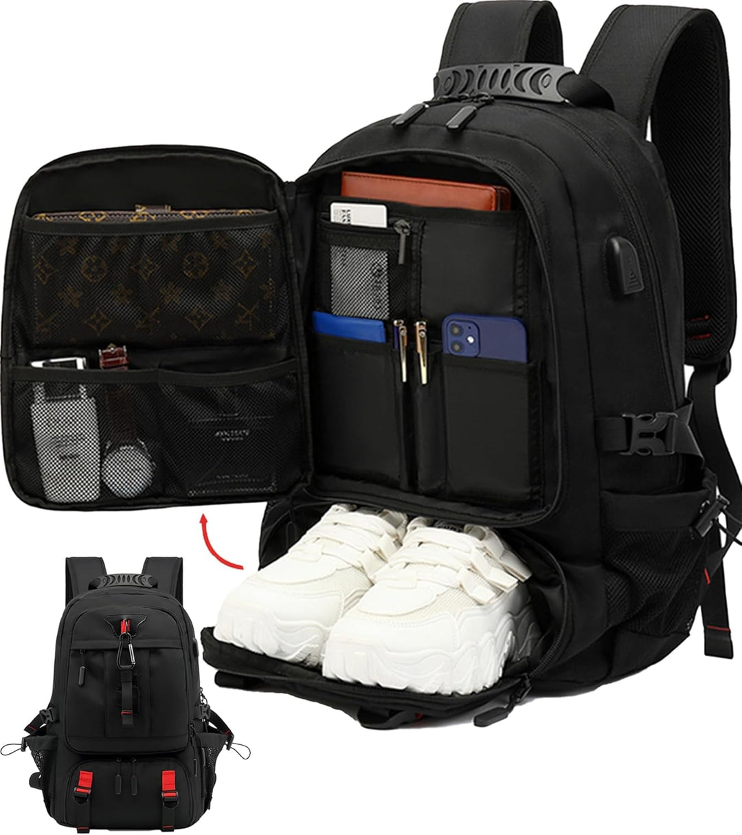 Unisex 60L Waterproof Travel Backpack with Laptop & Shoe Compartment
