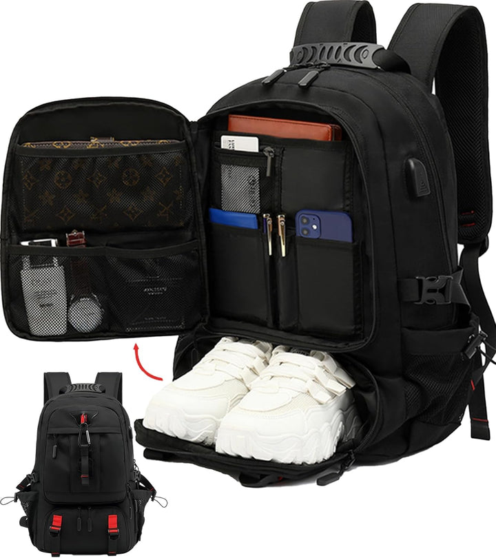 Unisex 60L Waterproof Travel Backpack with Laptop & Shoe Compartment