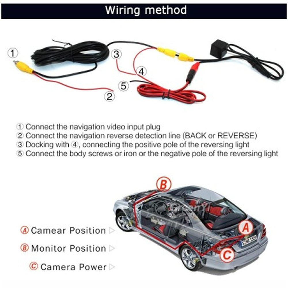 Ultra-Wide 180° Rear View Camera System with 4K CCD Technology and Smart Parking Assist